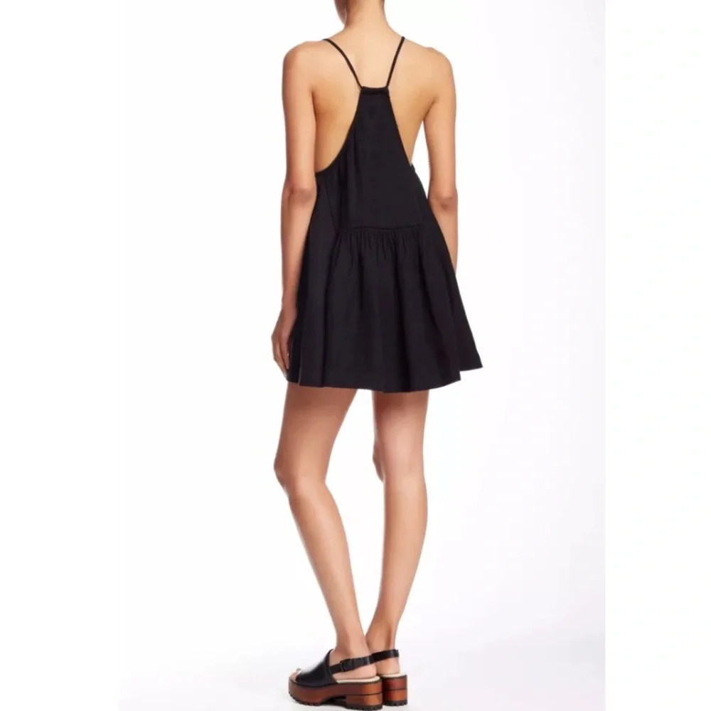 NWT $128 Free People Skipping Stones Tunic Dress Black [ Small ]‎ #110